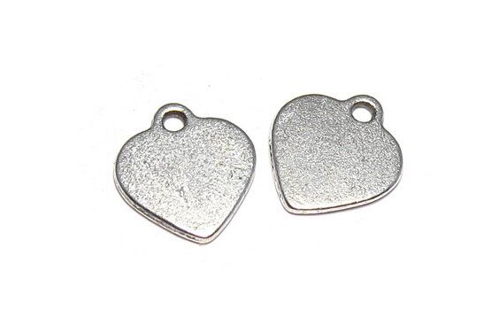 Pandantiv / charm metalic, inimioara, 15.5x14.5 mm