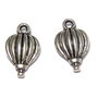 Pandantiv metalic, argintiu antichizat, balon, 21x13 mm