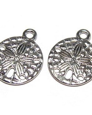 Pandantiv metalic, argintiu antichizat, 19x15x2 mm