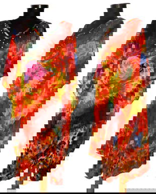 Rochie -caftan voal floral