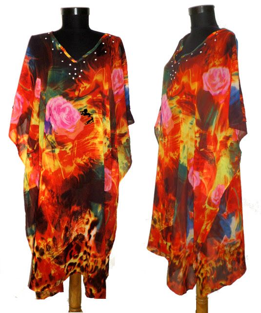 Rochie -caftan voal floral