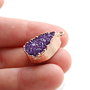 Pandant agat druzy - cu  margini electroplacate aur