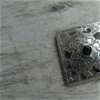 Pandantiv metalic argintiu, 35x40 mm