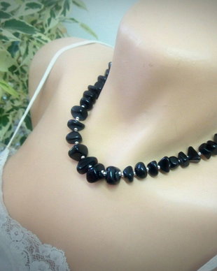 Colier agat negru 2