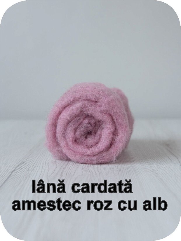 lana cardata-roz cu negru