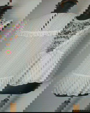 ZARA BLUZA PEPLUM VOAL BRODERIE