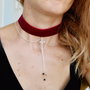 Choker din catifea cu lanturi