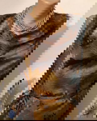 Rochie mătase naturala, culori de toamna