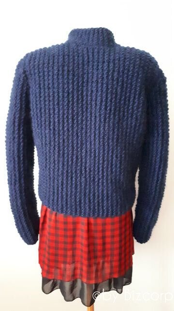 Jacheta tricotata manual, Bleumarin, M/L