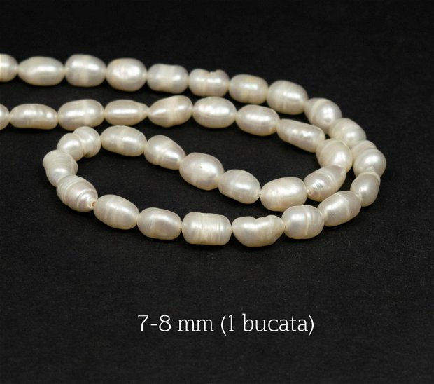 Perle naturale, 7-8 mm (1 buc), PBS-03
