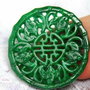 K0804 - Pandantiv, jad verde sculptat, 50x50x5,5mm, 16,5g