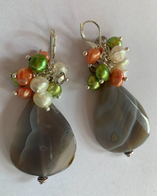 CERCEI SUMMER-agate,perle cultura,cristale sticla