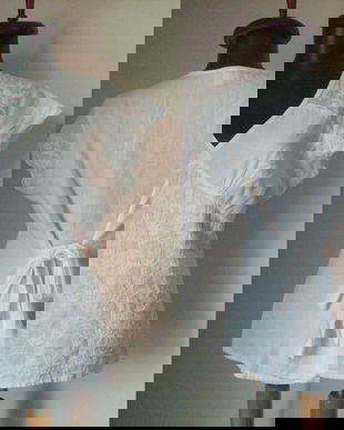 BLUZA BUMBAC ALB BRODATA MANUAL