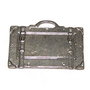 Pandantiv metalic, argintiu antichizat, valiza, 27.5x39 mm