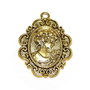 Pandantiv metalic, auriu antichizat, 50x38 mm