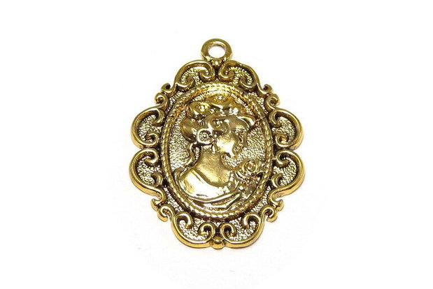 Pandantiv metalic, auriu antichizat, 50x38 mm