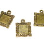 Pandantiv metalic, auriu antichizat, 23x18 mm