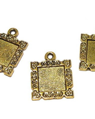 Pandantiv metalic, auriu antichizat, 23x18 mm