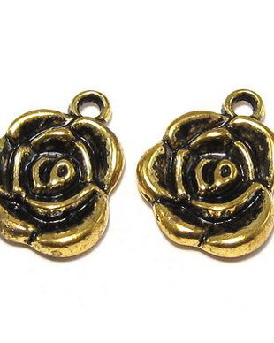 Pandantiv metalic, auriu antichizat, 17.5x14 mm