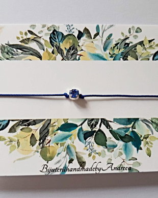 Bratara snur cu stras Swarovski Xirius 4mm Safir