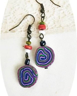 cercei spirale multicolor