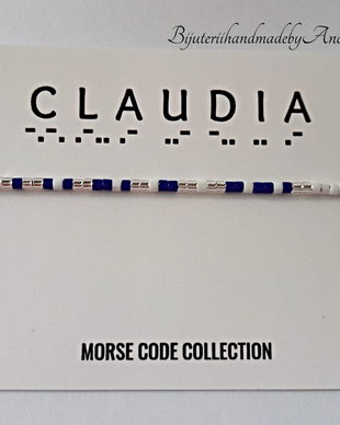 Bratara mesaj cod Morse CLAUDIA