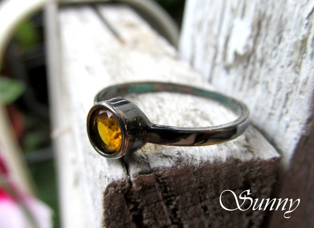 Inel argint cu cristal galben-citrine