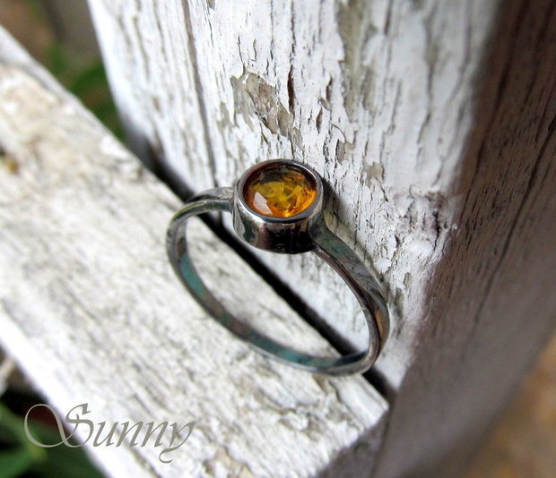 Inel argint cu cristal galben-citrine