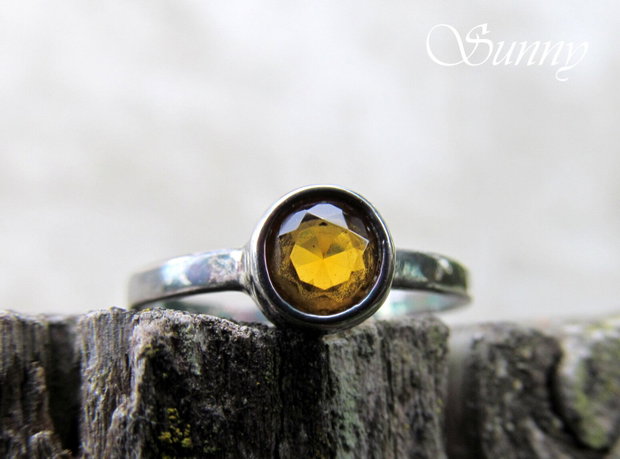 Inel argint cu cristal galben-citrine