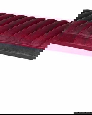 Banca de budoir din lemn masiv cu tapiterie rosie inchis