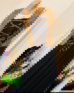 Sarafan cu piele velur