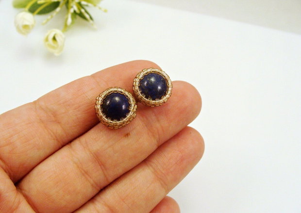 Cercei simpli cu lapis lazuli