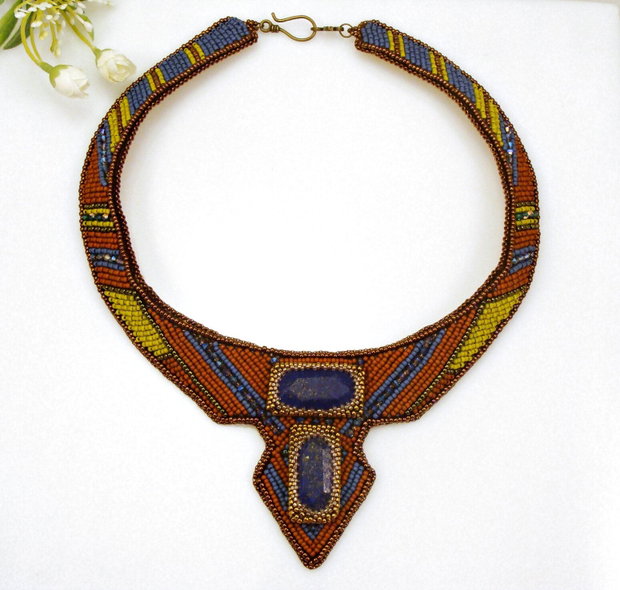 Colier geometric cu lapis lazuli