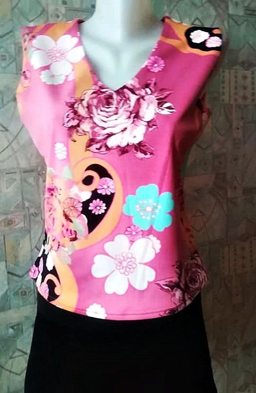 bluza top cu flori roz , Biaggini , 42