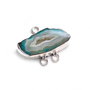 Triplu Link - agat  verde teal cu alb