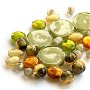 Mix margele Murano cal. a ll-a, Gold Greens, 70 g (cod 6040)