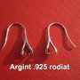 Tortite din argint .925 rodiat pentru briolete / swarovski aprox 4x15x21 mm