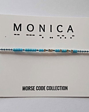 Bratara mesaj cod Morse "MONICA"