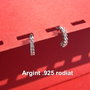 Tortite cercei din argint .925 rodiat, tija cu cristale si anou aprox 11x15 mm