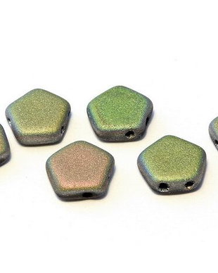 Margele Pego, 10x10 mm, Jet Vitrail Full Matted - 23980-28170