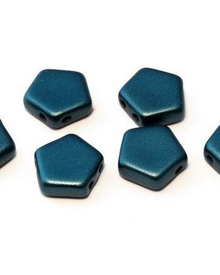 Margele Pego, 10x10 mm, Alabaster Pastel Petrol - 02010-25033