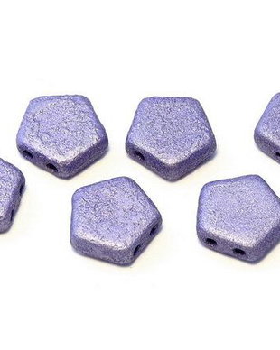 Margele Pego, 10x10 mm, Alabaster Metallic Violet Etched - 02010-29425E