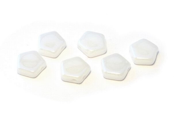 Margele Pego, 10x10 mm, Margele Pego, 10x10 mm, Chalk White Shimmer - 03000-20600