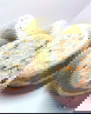 ,,NAMOL DE MAREA MOARTA & SARE EPSOM & SARE HIMALAYA'' - bombe de baie efervescente, terapeutice (circa 80gr.)