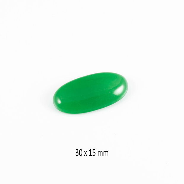 Cabochon Onix verde, 30 x 15 mm, CSP-62