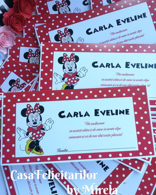 Plic de bani Minnie mouse rosie