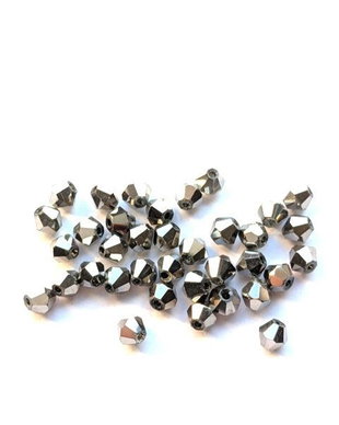 LMS458 - margele biconice argintii