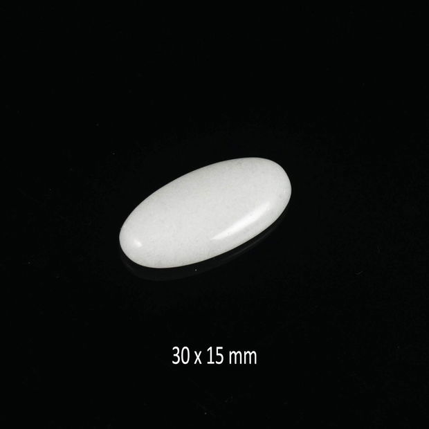 Cabochon Jad alb, 30 x 15 mm, CSP-55