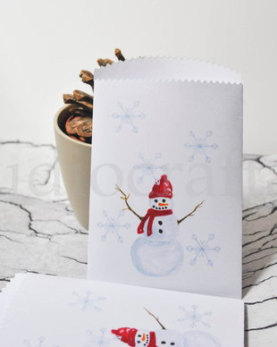 Set 20 pungute handmade cu motive de iarna