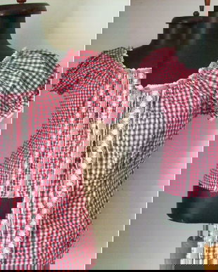 BLUZA BAVAREZA BUMBAC TARTAN